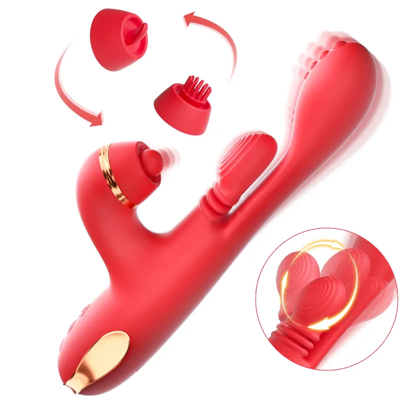 5 in 1 tapping thrusting dildo vibrator