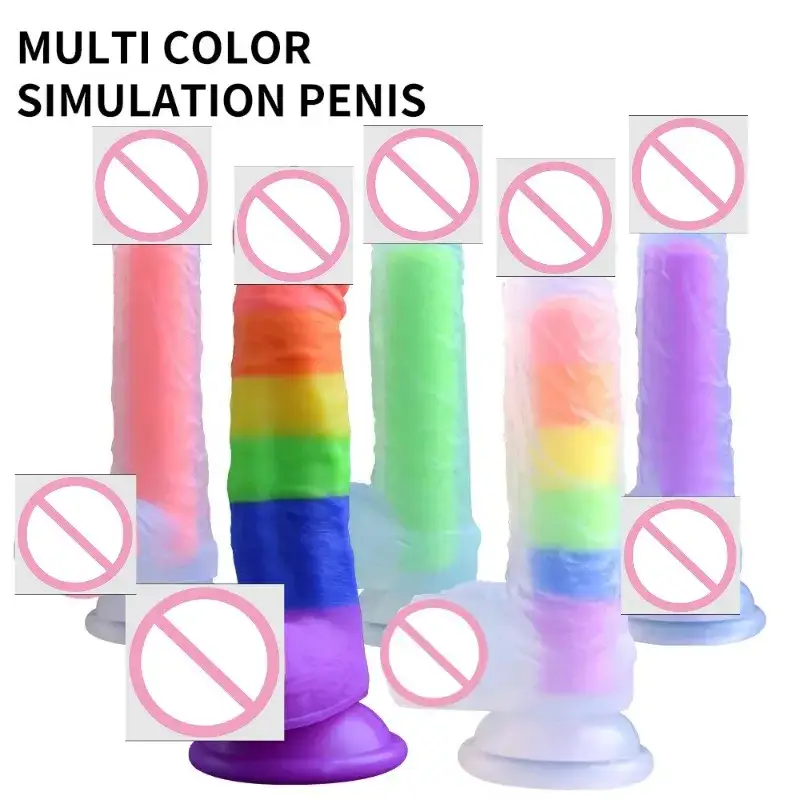 realistic rainbow dildo suction cup extra large